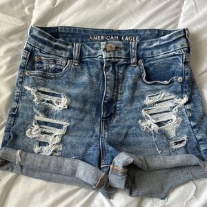American Eagle Outfitters Ripped Blue Jean Shorts